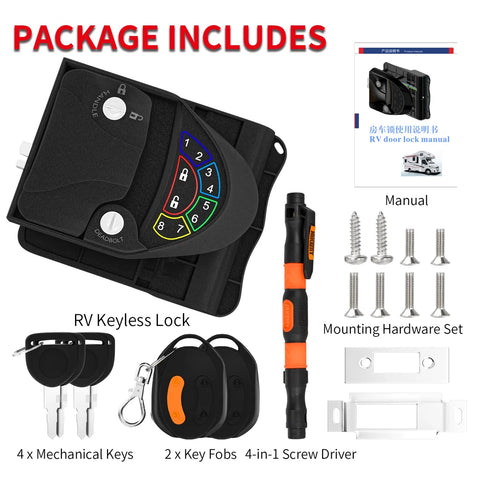 RV Door Keyless Entry with Backlit Keypad