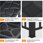 Square Metal Firepit Stove