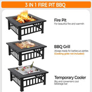 Square Metal Firepit Stove
