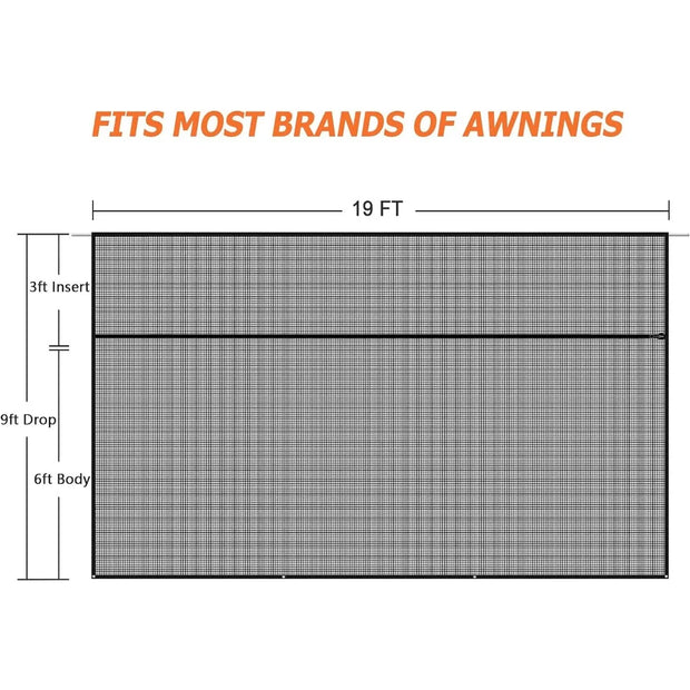 RV Awning Shade Screen