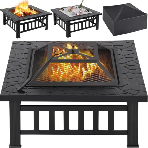 Square Metal Firepit Stove
